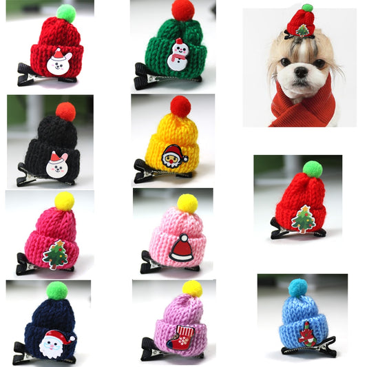 10 Pcs Pet Product Christmas Dog Hair Accessories Santa Claus Pet Dog